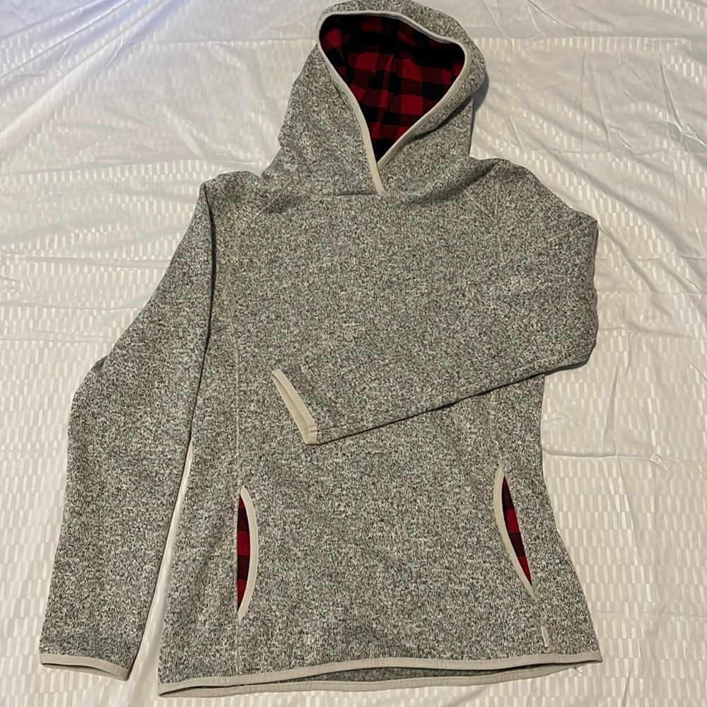 Buffalo plaid accented hoodie